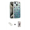 MARSİLYAN™- iPhone 14 Kılıf Zirve Modern Prime - Siyah Bilvis 3D Cam Ekran Koruyucu + Diamond Kamera Lens - PE