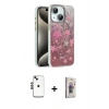 MARSİLYAN™- iPhone 14 Kılıf Zirve Modern Prime - Siyah Bilvis 3D Cam Ekran Koruyucu + Shine Kamera Lens - SH