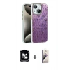 MARSİLYAN™- iPhone 14 Kılıf Zirve Modern Prime - Siyah Bilvis 3D Mat Cam Ekran Koruyucu + PVD Metal Kamera Lens - GS