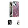 MARSİLYAN™- iPhone 14 Kılıf Zirve Modern Prime - Siyah Bilvis 3D Mat Cam Ekran Koruyucu + PVD Metal Kamera Lens - GS