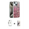 MARSİLYAN™- iPhone 14 Kılıf Zirve Modern Prime - Siyah Bilvis 3D Mat Cam Ekran Koruyucu + Shine Kamera Lens - GS