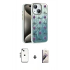 MARSİLYAN™- iPhone 14 Kılıf Zirve Modern Prime - Siyah Bilvis 3D Mat Cam Ekran Koruyucu + Shine Kamera Lens - GS