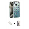 MARSİLYAN™- iPhone 14 Kılıf Zirve Modern Prime - Siyah Bilvis 3D Mat Cam Ekran Koruyucu + Diamond Kamera Lens - KI