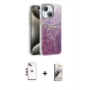 MARSİLYAN™- iPhone 14 Kılıf Zirve Modern Prime - Siyah Bilvis 3D Mat Cam Ekran Koruyucu + Shine Kamera Lens - KI