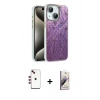 MARSİLYAN™- iPhone 14 Kılıf Zirve Modern Prime - Siyah Bilvis 3D Mat Cam Ekran Koruyucu + Shine Kamera Lens - KI