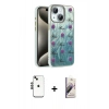 MARSİLYAN™- iPhone 14 Kılıf Zirve Modern Prime - Siyah Bilvis 3D Mat Cam Ekran Koruyucu + Shine Kamera Lens - SH