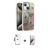 MARSİLYAN™- iPhone 14 Kılıf Zirve Modern Prime - Siyah Bilvis 3D Mat Cam Ekran Koruyucu + Shine Kamera Lens - SH