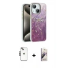 MARSİLYAN™- iPhone 14 Kılıf Zirve Modern Prime - Siyah Bilvis 3D Mat Cam Ekran Koruyucu + Shine Kamera Lens - SH
