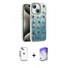MARSİLYAN™- iPhone 14 Kılıf Zirve Modern Prime - Siyah Bilvis 5in1 3D Magic Cam Ekran Koruyucu + Shine Kamera Lens - GI