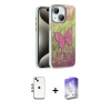 MARSİLYAN™- iPhone 14 Kılıf Zirve Modern Prime - Siyah Bilvis 5in1 3D Magic Cam Ekran Koruyucu + Shine Kamera Lens - GI