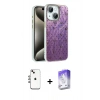 MARSİLYAN™- iPhone 14 Kılıf Zirve Modern Prime - Siyah Bilvis 5in1 3D Magic Cam Ekran Koruyucu + Shine Kamera Lens - GI
