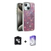 MARSİLYAN™- iPhone 14 Kılıf Zirve Modern Prime - Siyah Bilvis 5in1 3D Magic Cam Ekran Koruyucu + PVD Metal Kamera Lens - GS