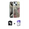 MARSİLYAN™- iPhone 14 Kılıf Zirve Modern Prime - Siyah Bilvis 5in1 3D Magic Cam Ekran Koruyucu + PVD Metal Kamera Lens - GS