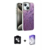 MARSİLYAN™- iPhone 14 Kılıf Zirve Modern Prime - Siyah Bilvis 5in1 3D Magic Cam Ekran Koruyucu + PVD Metal Kamera Lens - GS