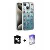 MARSİLYAN™- iPhone 14 Kılıf Zirve Modern Prime - Siyah Bilvis 5in1 3D Magic Cam Ekran Koruyucu + PVD Metal Kamera Lens - GS