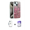 MARSİLYAN™- iPhone 14 Kılıf Zirve Modern Prime - Siyah Bilvis 5in1 3D Magic Cam Ekran Koruyucu + Mavi Shine Kamera Lens