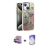 MARSİLYAN™- iPhone 14 Kılıf Zirve Modern Prime - Siyah Bilvis 5in1 3D Magic Cam Ekran Koruyucu + Raze Metal Kamera Lens - MR