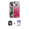 MARSİLYAN™- iPhone 14 Kılıf Zirve Modern Prime - Siyah Bilvis 5in1 3D Magic Cam Ekran Koruyucu + PVD Metal Kamera Lens - SH