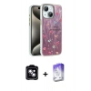 MARSİLYAN™- iPhone 14 Kılıf Zirve Modern Prime - Siyah Bilvis 5in1 3D Magic Cam Ekran Koruyucu + PVD Metal Kamera Lens - MI