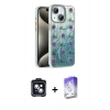MARSİLYAN™- iPhone 14 Kılıf Zirve Modern Prime - Siyah Bilvis 5in1 3D Magic Cam Ekran Koruyucu + PVD Metal Kamera Lens - SH