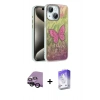 MARSİLYAN™- iPhone 14 Kılıf Zirve Modern Prime - Siyah Bilvis 5in1 3D Magic Cam Ekran Koruyucu + Raze Metal Kamera Lens - SH