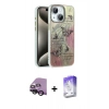 MARSİLYAN™- iPhone 14 Kılıf Zirve Modern Prime - Siyah Bilvis 5in1 3D Magic Cam Ekran Koruyucu + Raze Metal Kamera Lens - SH