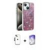 MARSİLYAN™- iPhone 14 Kılıf Zirve Modern Prime - Siyah Bilvis 5in1 3D Magic Cam Ekran Koruyucu + Siyah Shine Kamera Lens
