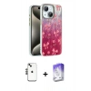 MARSİLYAN™- iPhone 14 Kılıf Zirve Modern Prime - Siyah Bilvis 5in1 3D Magic Cam Ekran Koruyucu + Siyah Shine Kamera Lens