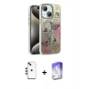 MARSİLYAN™- iPhone 14 Kılıf Zirve Modern Prime - Siyah Bilvis 5in1 3D Magic Cam Ekran Koruyucu + Shine Kamera Lens - YL