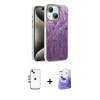 MARSİLYAN™- iPhone 14 Kılıf Zirve Modern Prime - Siyah Bilvis 5in1 5D Magic Hayalet Cam Ekran Koruyucu + Shine Kamera Lens - GI