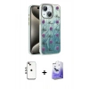 MARSİLYAN™- iPhone 14 Kılıf Zirve Modern Prime - Siyah Bilvis 5in1 5D Magic Hayalet Cam Ekran Koruyucu + Shine Kamera Lens - GI