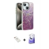 MARSİLYAN™- iPhone 14 Kılıf Zirve Modern Prime - Siyah Bilvis 5in1 5D Magic Hayalet Cam Ekran Koruyucu + Diamond Kamera Lens - KI