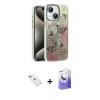 MARSİLYAN™- iPhone 14 Kılıf Zirve Modern Prime - Siyah Bilvis 5in1 5D Magic Hayalet Cam Ekran Koruyucu + Diamond Kamera Lens - KI