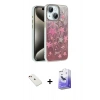 MARSİLYAN™- iPhone 14 Kılıf Zirve Modern Prime - Siyah Bilvis 5in1 5D Magic Hayalet Cam Ekran Koruyucu + Diamond Kamera Lens - KI