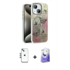 MARSİLYAN™- iPhone 14 Kılıf Zirve Modern Prime - Siyah Bilvis 5in1 5D Magic Hayalet Cam Ekran Koruyucu + Shine Kamera Lens - MI