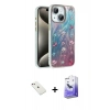 MARSİLYAN™- iPhone 14 Kılıf Zirve Modern Prime - Siyah Bilvis 5in1 5D Magic Hayalet Cam Ekran Koruyucu + Diamond Kamera Lens - PE