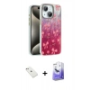 MARSİLYAN™- iPhone 14 Kılıf Zirve Modern Prime - Siyah Bilvis 5in1 5D Magic Hayalet Cam Ekran Koruyucu + Diamond Kamera Lens - PE