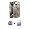 MARSİLYAN™- iPhone 14 Kılıf Zirve Modern Prime - Siyah Bilvis 5in1 5D Magic Hayalet Cam Ekran Koruyucu + Raze Metal Kamera Lens - GS