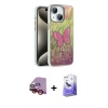 MARSİLYAN™- iPhone 14 Kılıf Zirve Modern Prime - Siyah Bilvis 5in1 5D Magic Hayalet Cam Ekran Koruyucu + Raze Metal Kamera Lens - KI