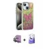 MARSİLYAN™- iPhone 14 Kılıf Zirve Modern Prime - Siyah Bilvis 5in1 5D Magic Hayalet Cam Ekran Koruyucu + Raze Metal Kamera Lens - GS