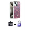 MARSİLYAN™- iPhone 14 Kılıf Zirve Modern Prime - Siyah Bilvis 5in1 5D Magic Hayalet Cam Ekran Koruyucu + PVD Metal Kamera Lens - SH