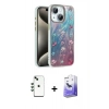 MARSİLYAN™- iPhone 14 Kılıf Zirve Modern Prime - Siyah Bilvis 5in1 5D Magic Hayalet Cam Ekran Koruyucu + Shine Kamera Lens - YL