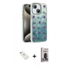 MARSİLYAN™- iPhone 14 Kılıf Zirve Modern Prime - Siyah Bilvis Hayalet Cam Ekran Koruyucu + Diamond Kamera Lens - KI