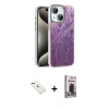 MARSİLYAN™- iPhone 14 Kılıf Zirve Modern Prime - Siyah Bilvis Hayalet Cam Ekran Koruyucu + Diamond Kamera Lens - KI