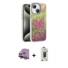 MARSİLYAN™- iPhone 14 Kılıf Zirve Modern Prime - Siyah Bilvis Hayalet Cam Ekran Koruyucu + Raze Metal Kamera Lens - GS