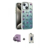 MARSİLYAN™- iPhone 14 Kılıf Zirve Modern Prime - Siyah Bilvis Hayalet Cam Ekran Koruyucu + Raze Metal Kamera Lens - GS