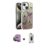 MARSİLYAN™- iPhone 14 Kılıf Zirve Modern Prime - Siyah Bilvis Hayalet Cam Ekran Koruyucu + Raze Metal Kamera Lens - GS