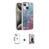 MARSİLYAN™- iPhone 14 Kılıf Zirve Modern Prime - Siyah Bilvis Hayalet Cam Ekran Koruyucu + Shine Kamera Lens - MI