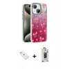 MARSİLYAN™- iPhone 14 Kılıf Zirve Modern Prime - Siyah Bilvis Hayalet Cam Ekran Koruyucu + Diamond Kamera Lens - SABE