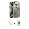 MARSİLYAN™- iPhone 14 Kılıf Zirve Modern Prime - Siyah Bilvis Hayalet Cam Ekran Koruyucu + Diamond Kamera Lens - SABE